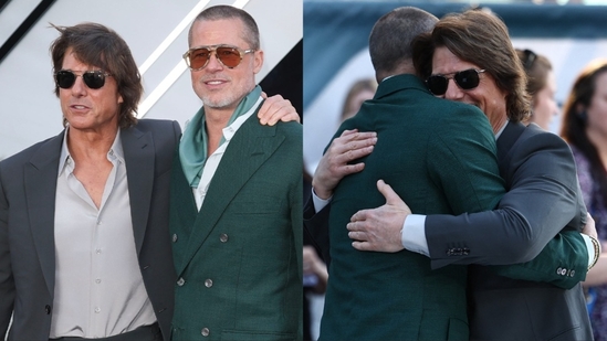 Tom Cruise reunites with Brad Pitt at F1 Movie Premiere red carpet London 2025