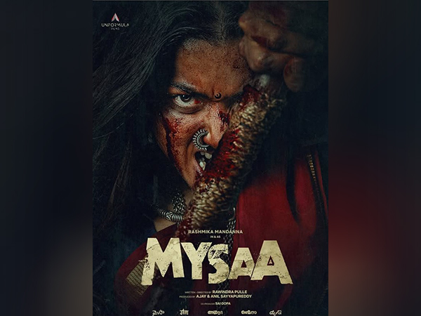 Rashmika Mandanna in fierce tribal warrior look from Mysaa Movie first poster