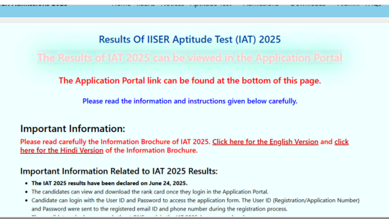 IISER IAT Result 2025 scorecard download and counselling schedule image