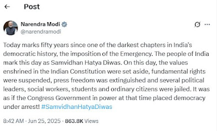 50 Years Since the Emergency: PM Modi and Top Leaders Slam ‘Constitutional Murder’