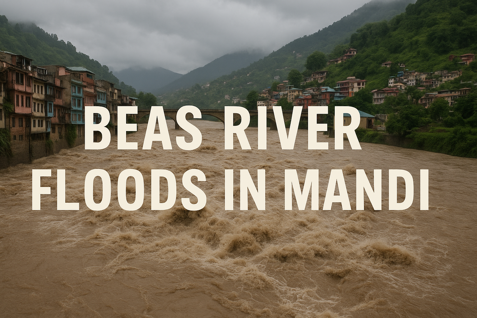 Beas River floods in Mandi